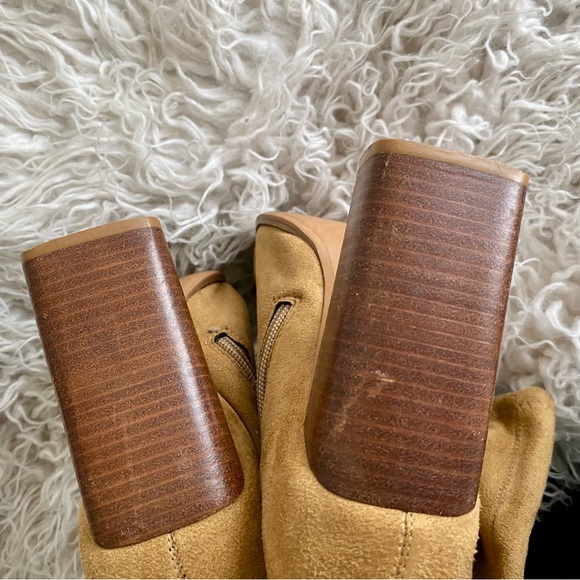 BONGO Women's Sz 7 Sand Brown Below the Knee Faux-Suede Fabric Square Toe Boots - Picture 6 of 8